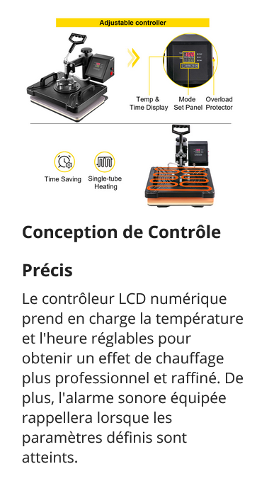 VENIR 5 en 1 Presse à Chaud Transfert 38x30 Potter de Découpe Vinyle 72 cm