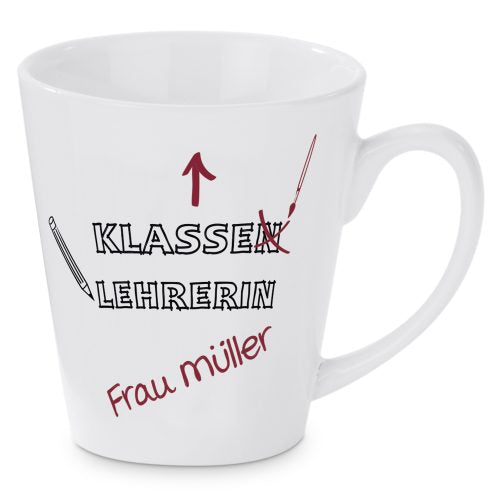 Tasse conique en céramique LATTE oz, black Orna lot de 12