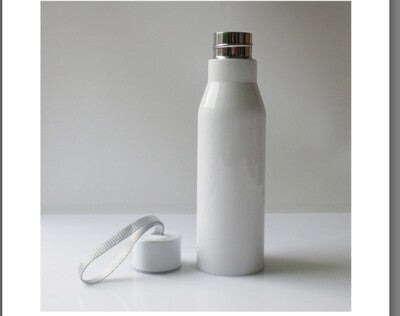 GOURDE BLANCHE ou argent 450ml isotherme a personnalisé - SUBLI.MASUBLI