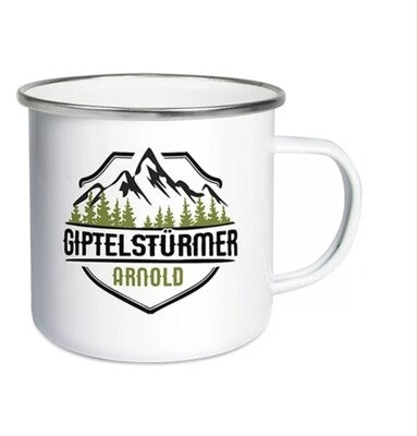 Tasse émaillée blanche Black Orca - SUBLI.MASUBLI