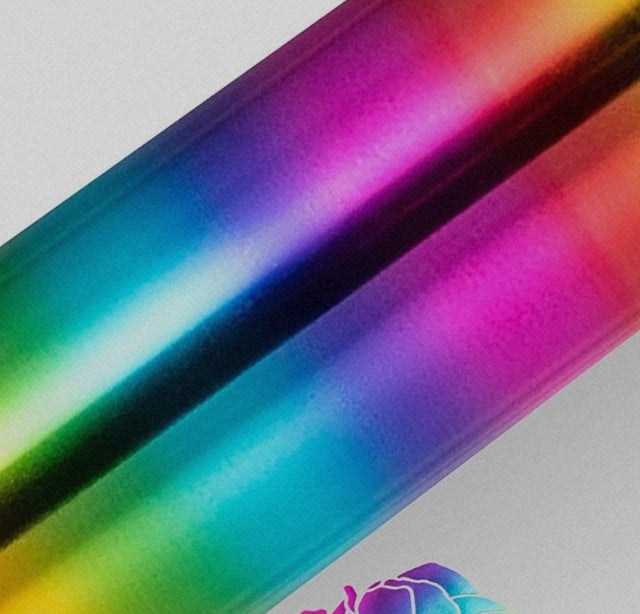 Vinyle holographique arc-en-ciel thermocollant 30,5 cm x 155cm