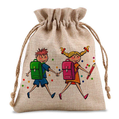 Sac aspect toile de jute 17x21cm