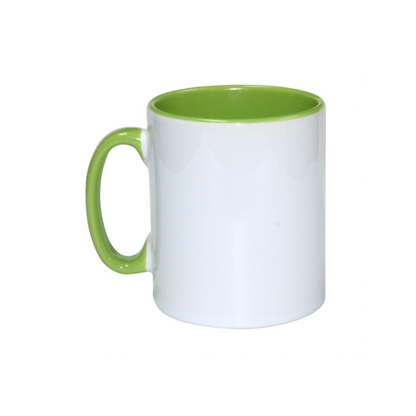 Mug bicolore hauteur 96mm diamètre 82mm personnalisable a votre façon - SUBLI.MASUBLI